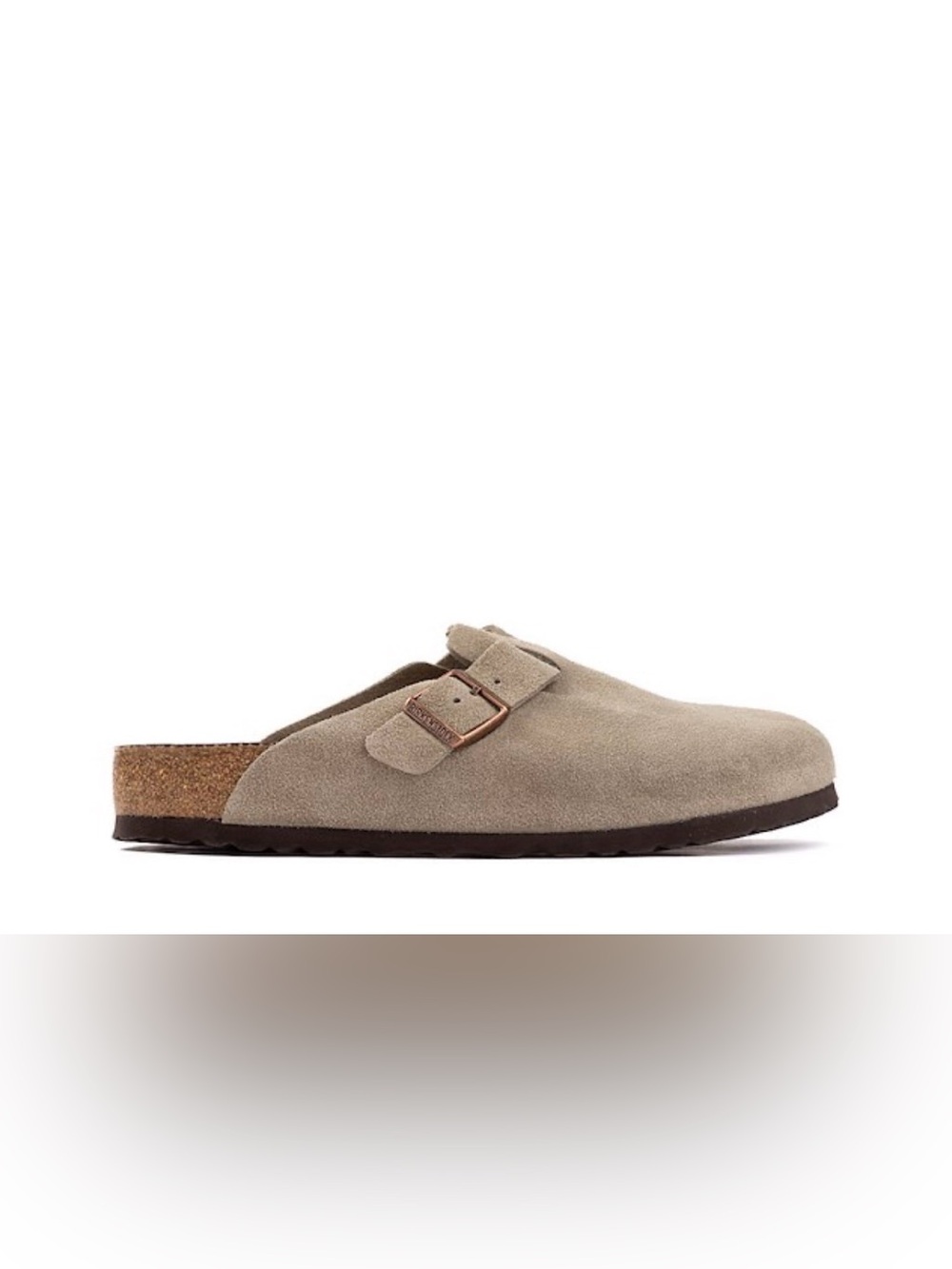 Birkenstock Oyster Boston Suede Slip-On Clog with Buckle 34